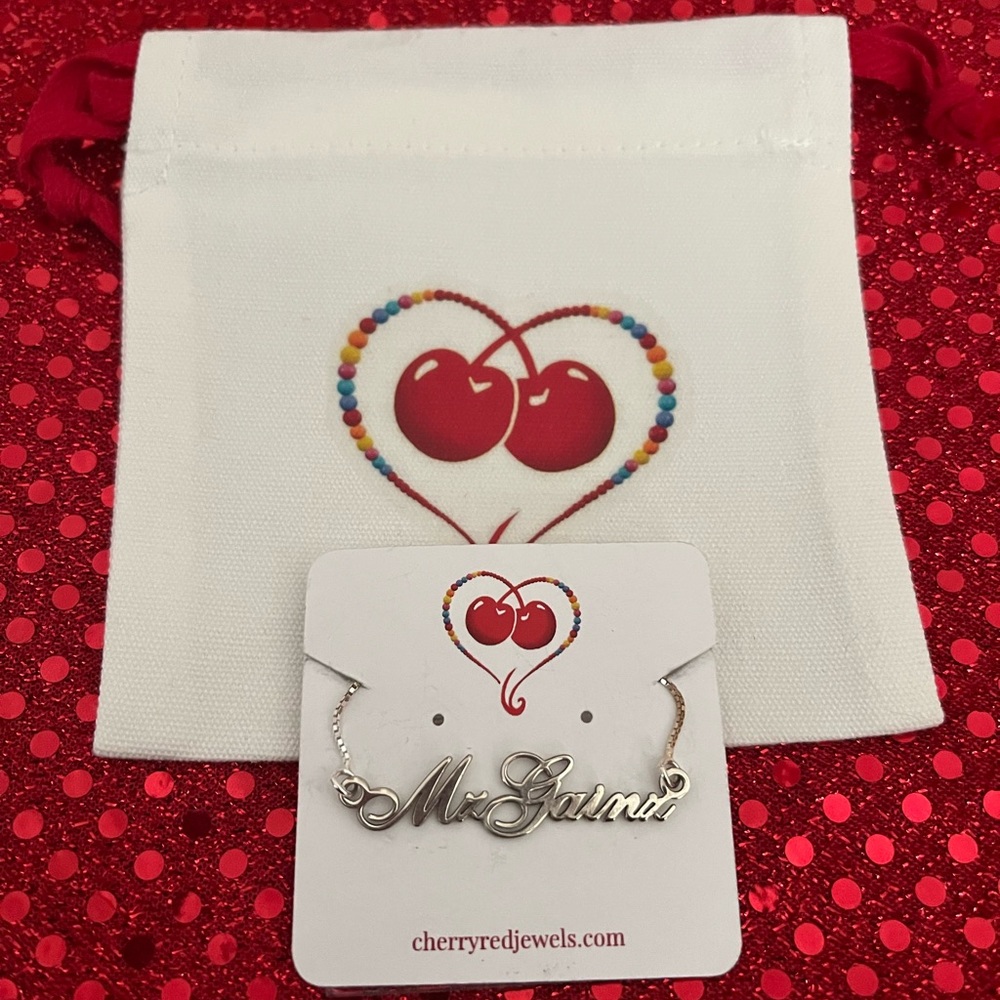 “MsGains” Silver personalized names necklace